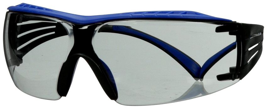 3M SecureFit 400 Series SF407XSGAF Safety Glasses with Blue/Gray Temples & Indoor/Outdoor Gray Scotchgard Anti-Fog/Anti-Scratch Lens from GME Supply
