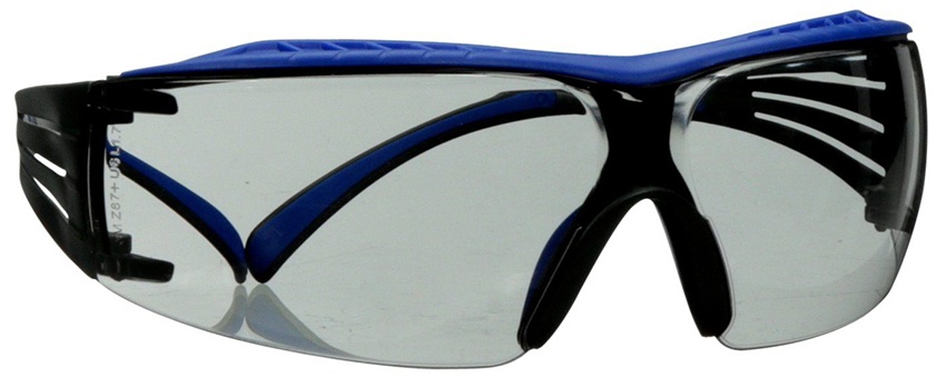 3M SecureFit 400 Series SF407XSGAF Safety Glasses with Blue/Gray Temples & Indoor/Outdoor Gray Scotchgard Anti-Fog/Anti-Scratch Lens from GME Supply