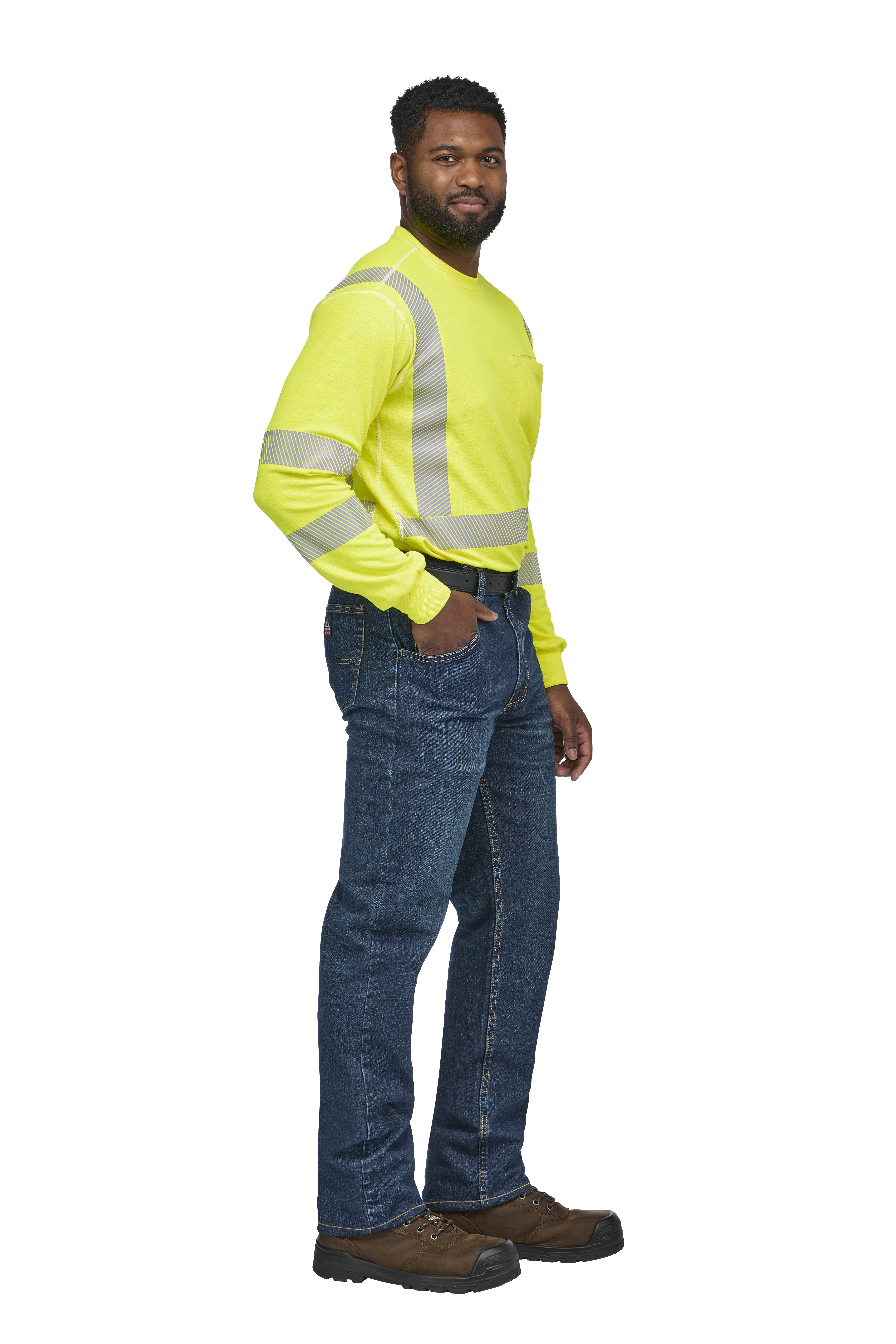 Bulwark® Men's Lightweight FR Hi-Visibility Long Sleeve T-Sh from GME Supply