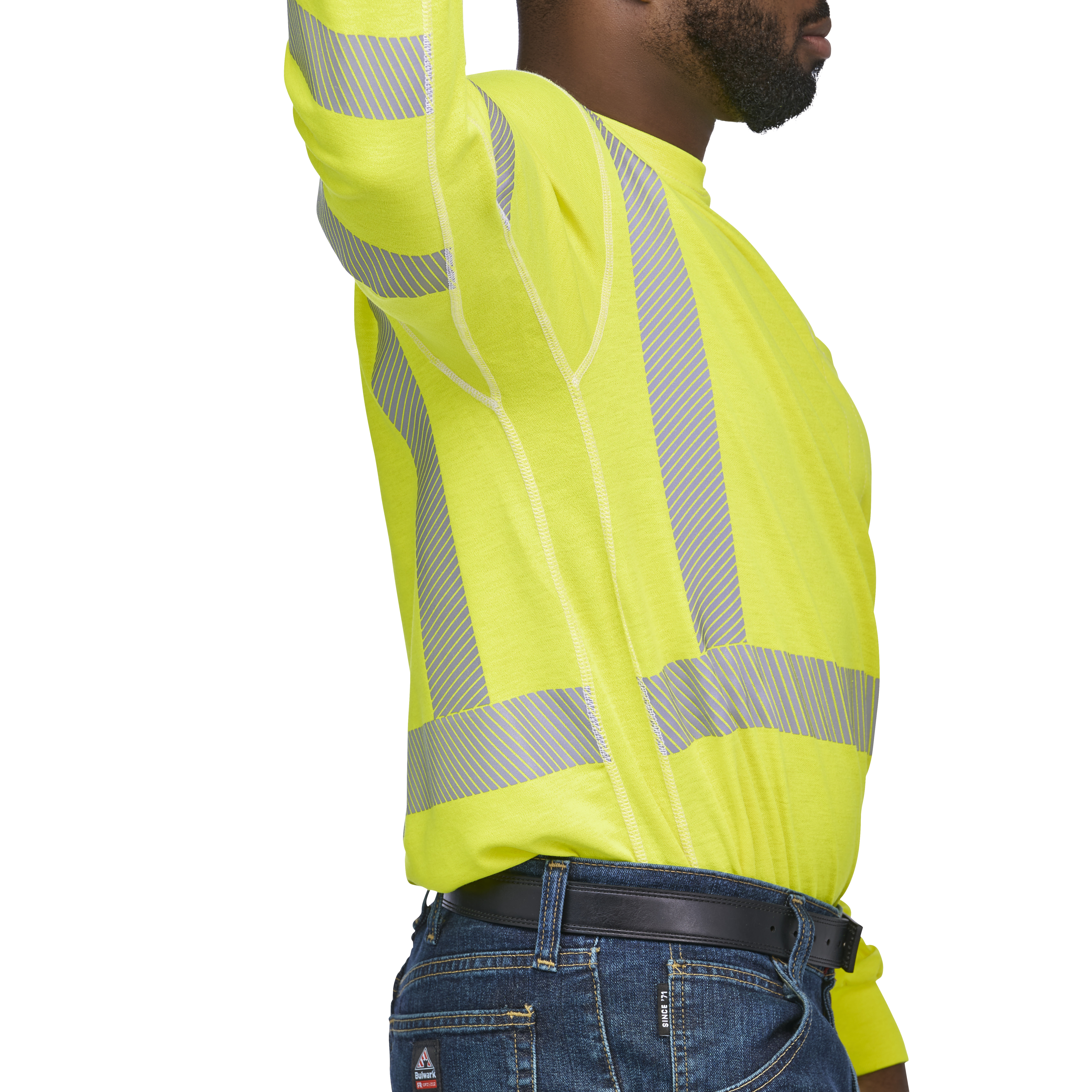 Bulwark® Men's Lightweight FR Hi-Visibility Long Sleeve T-Sh from GME Supply