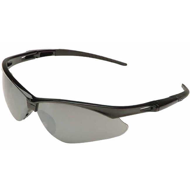 Nemesis V30 Safety Glasses Black Frame with Smoke Mirror Lens